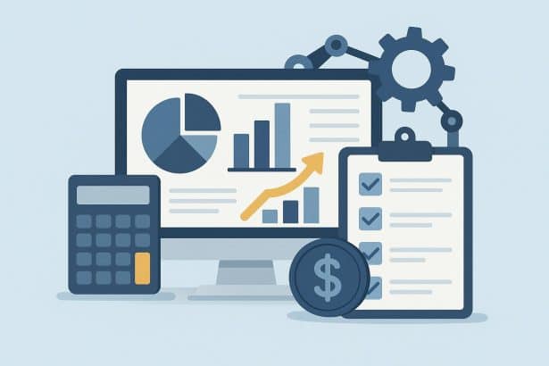 Tally software dashboard displaying automated accounting features and efficiency tools