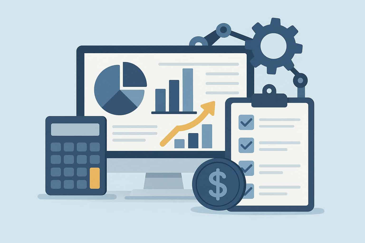 Tally software dashboard displaying automated accounting features and efficiency tools