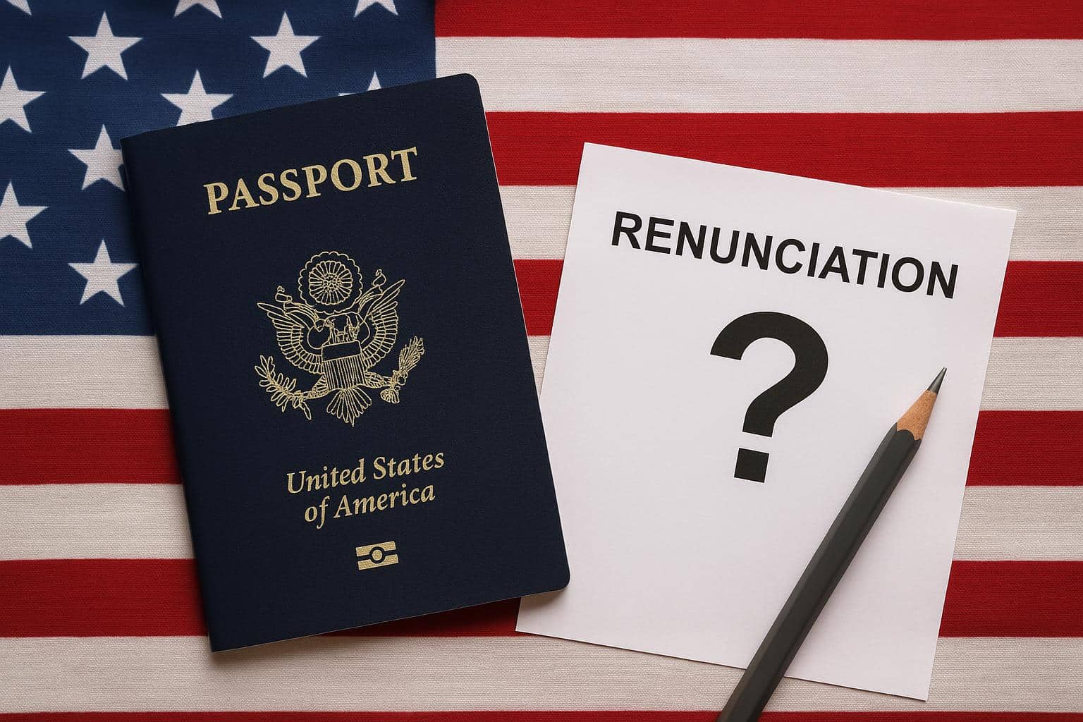U.S. passport and American flag symbolizing citizenship renunciation considerations for expats