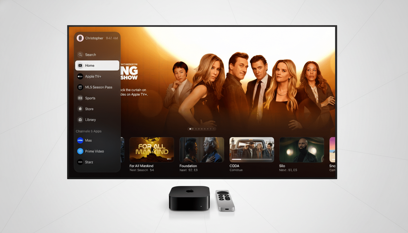 Apple TV with Google Cast logo and a downward trend for Netflix