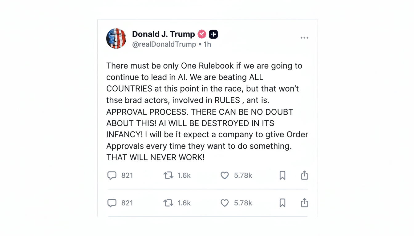 Trump AI executive order seeks one rulebook, raising questions about its meaning