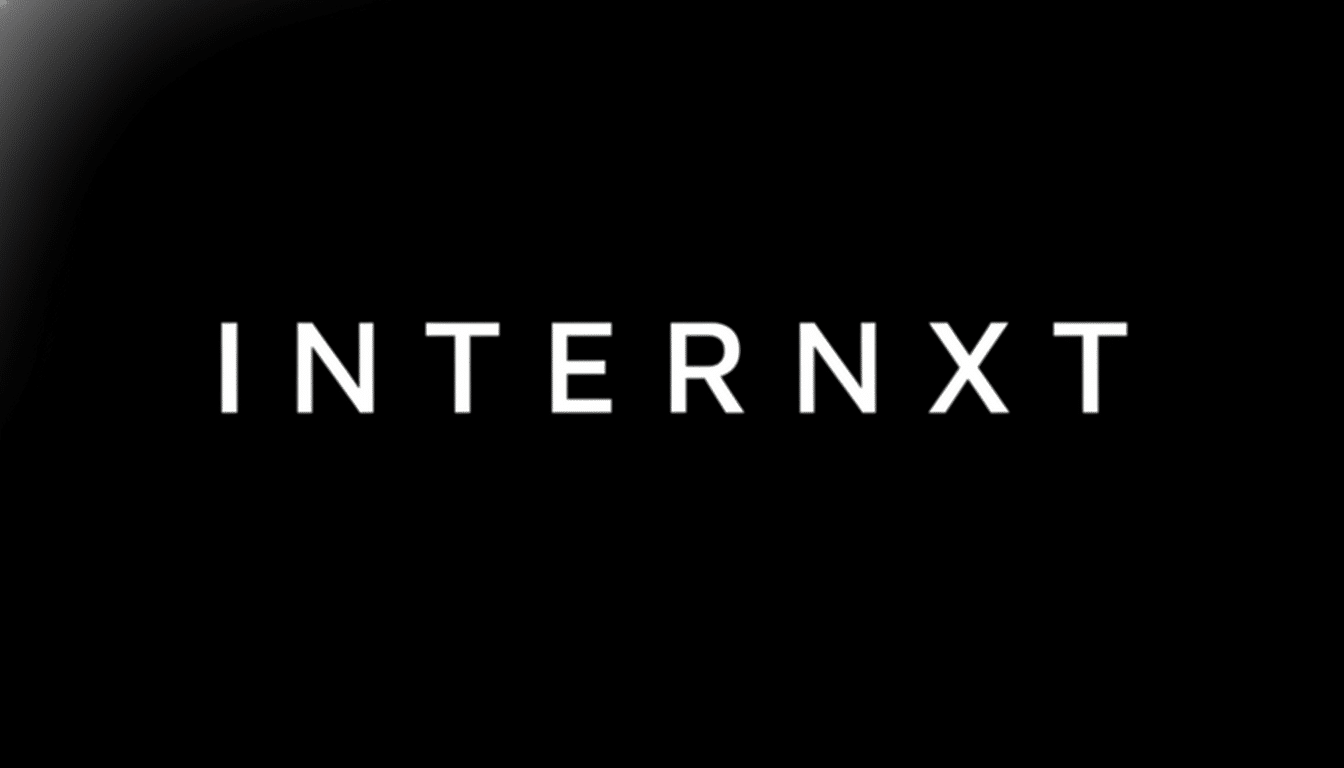 The word INTERNXT in white capital letters against a black background, resized to a 16:9 aspect ratio with a subtle gradient in the top left corner.