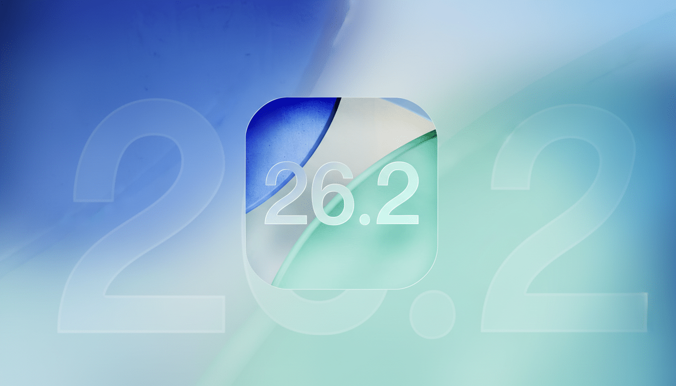 A 16:9 aspect ratio image featuring a rounded square icon with the number 26.2 in white, set against a blurred background of blue and green hues.