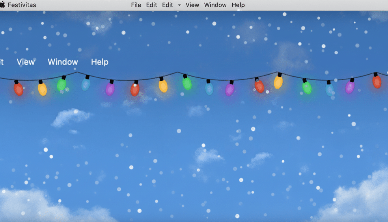 Festivitas decorates iPhone, iPad, and Mac with holiday lights and falling snow