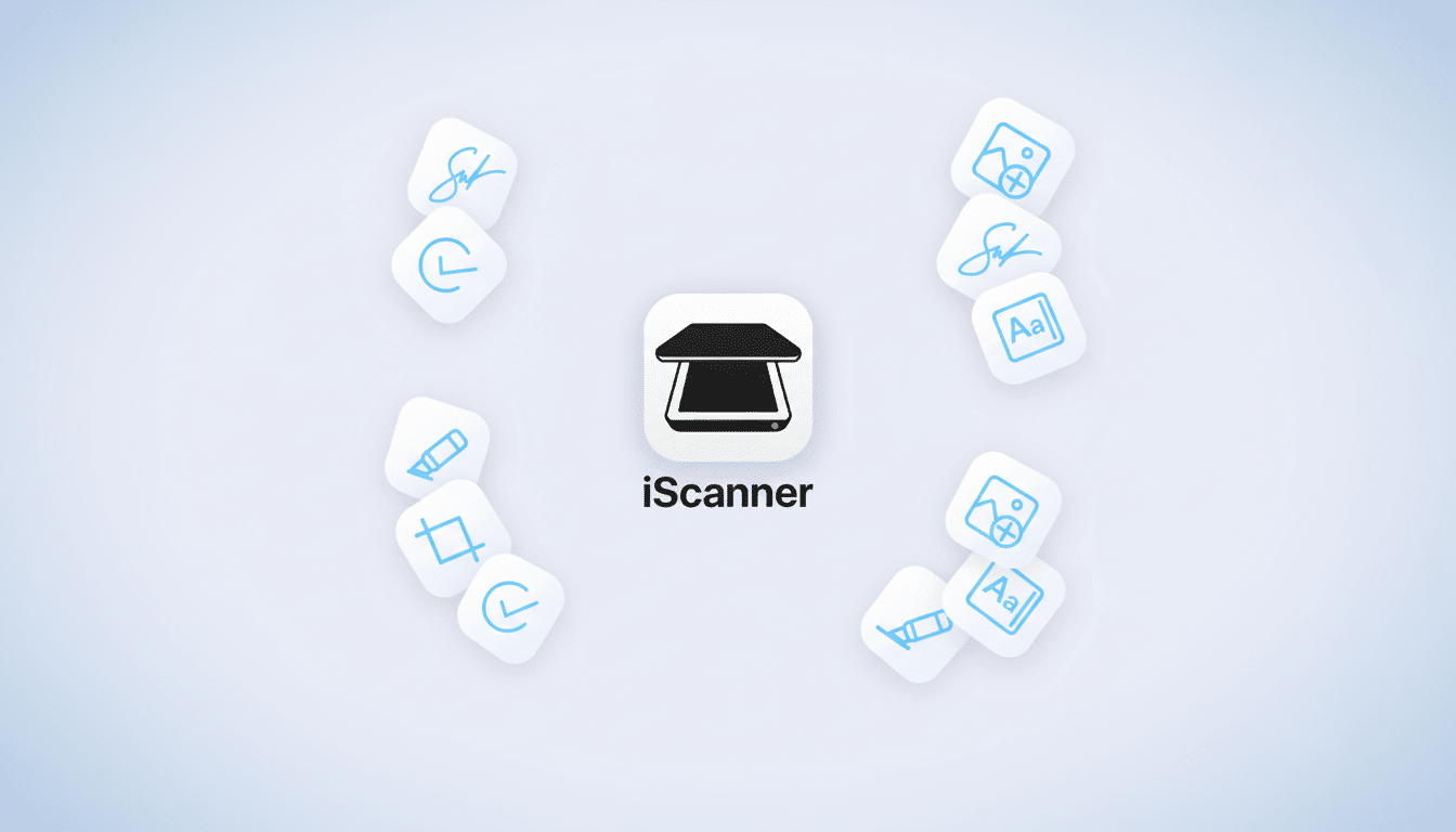 iScanner app on a smartphone scanning documents, full mobile scanner for $28