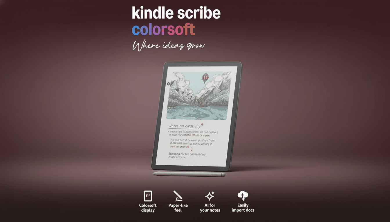 Amazon Kindle Scribe Colorsoft e-reader with stylus shown in new deal