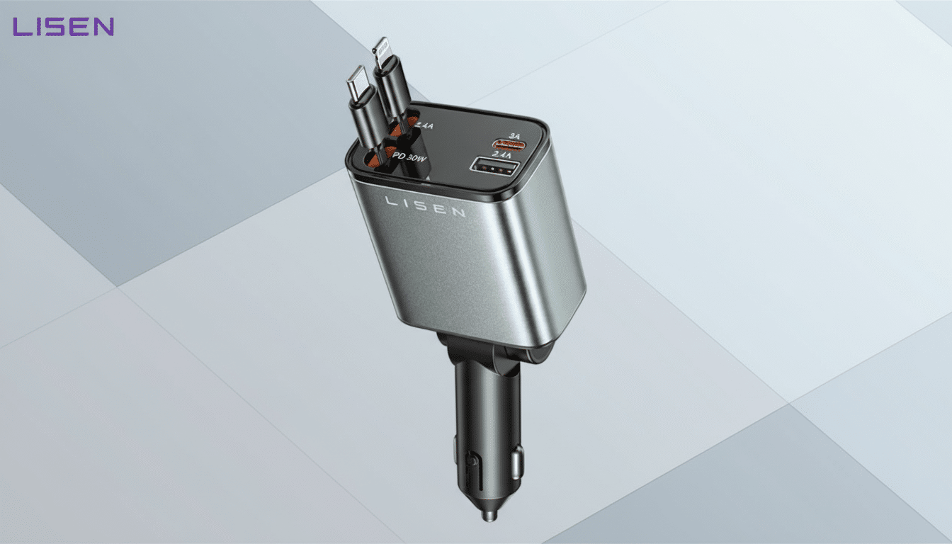 LISEN retractable car charger sale—42% off in-car charging accessory