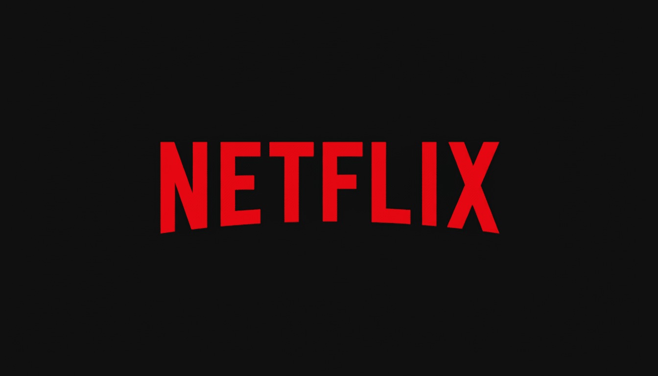 The Netflix logo, featuring the word NETFLIX in bold red letters, centered on a black background, resized to a 16:9 aspect ratio.