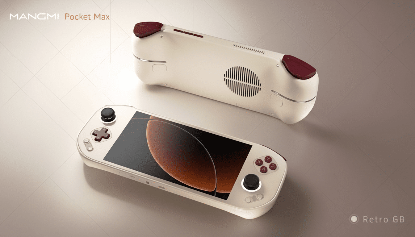 Pocket Max Android gaming handheld with swappable modular buttons