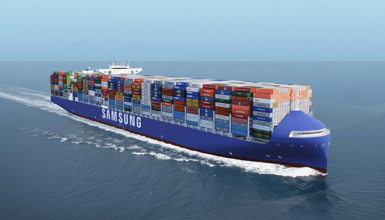 Samsung shipyard with massive ships and Everland theme park attractions