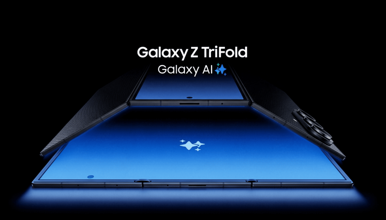 Samsung TriFold foldable phone first look, triple-hinge design for Galaxy Z Fold 7
