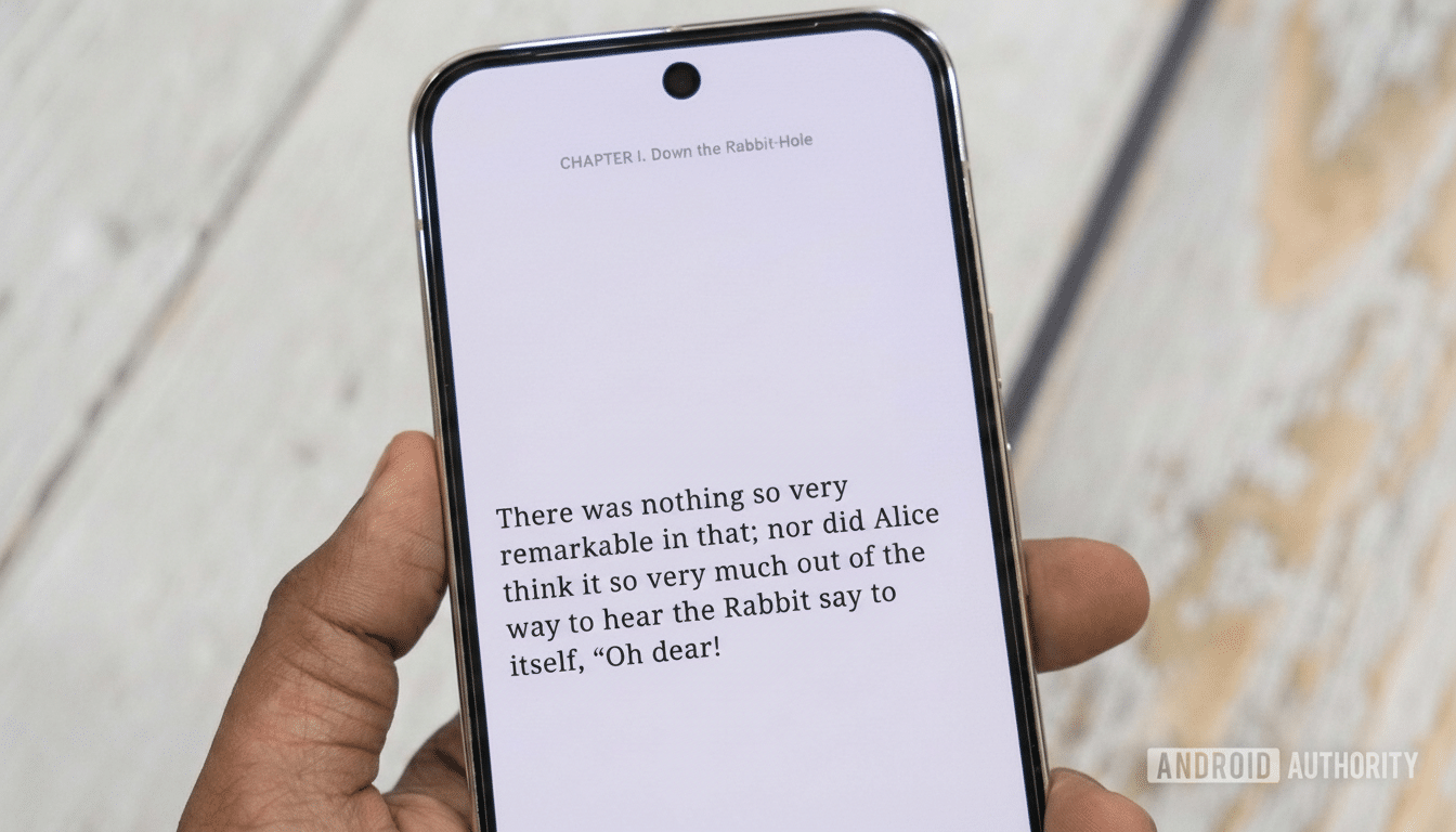 Free Android reading app showing one-sentence mode on smartphone screen