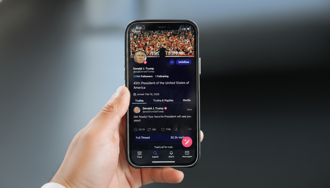 Truth Social and TAE Technologies business combination concept with logos