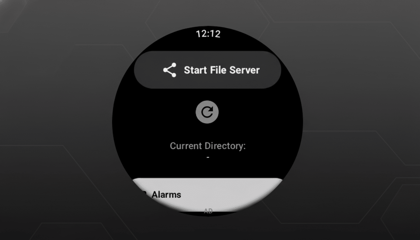 Wear OS smartwatch transferring files with Google Chrome