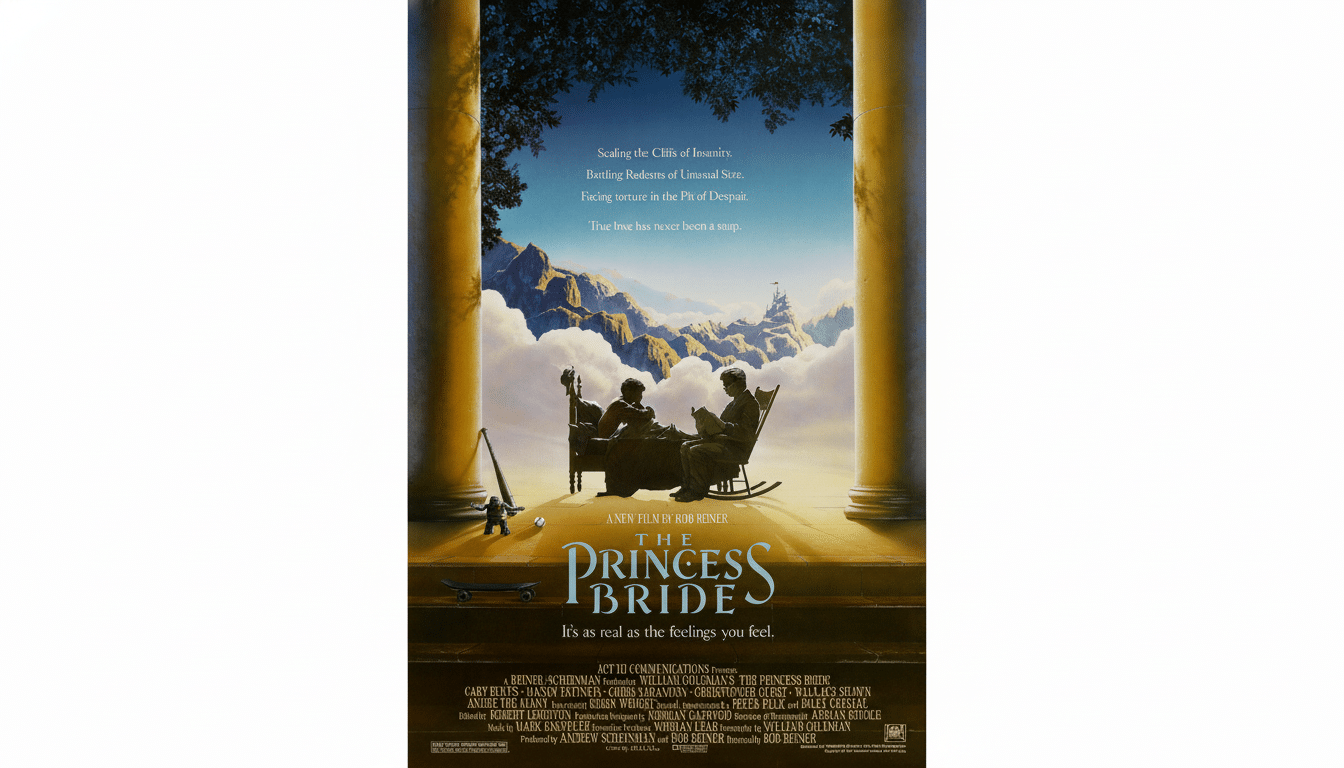 The Princess Bride movie poster, resized to a 16:9 aspect ratio with a white background.
