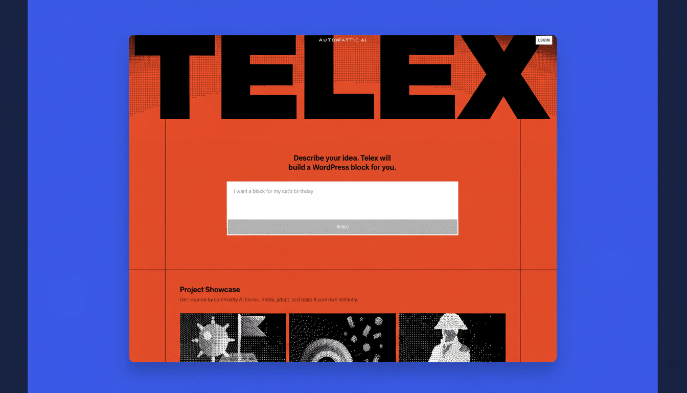 WordPress Telex powering live sites during early testing