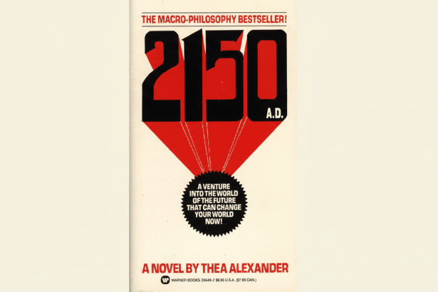 The book cover for 2150 A.D. by Thea Alexander, resized to a 16:9 aspect ratio with a professional, clean presentation.