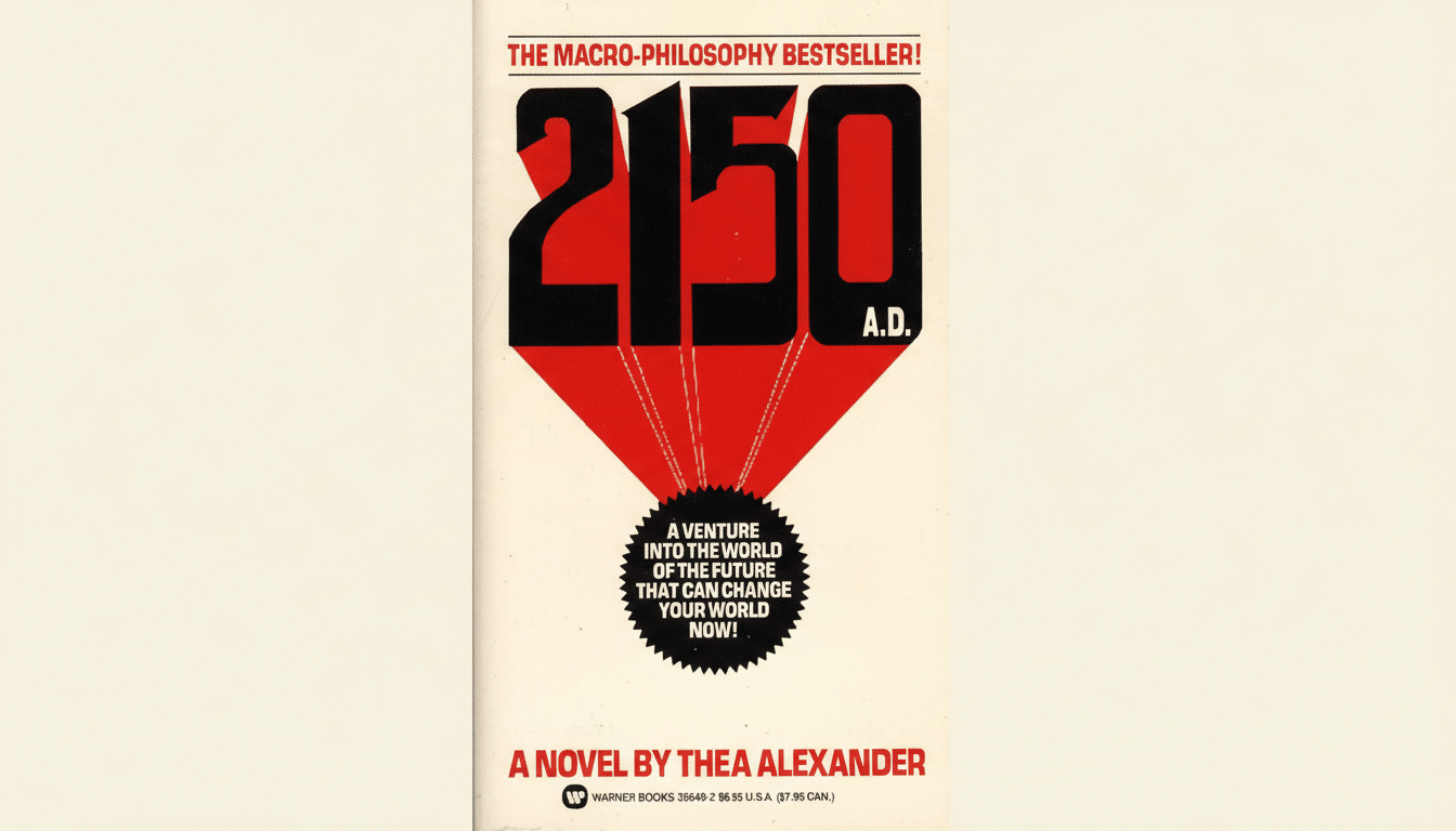 The book cover for 2150 A.D. by Thea Alexander, resized to a 16:9 aspect ratio with a professional, clean presentation.