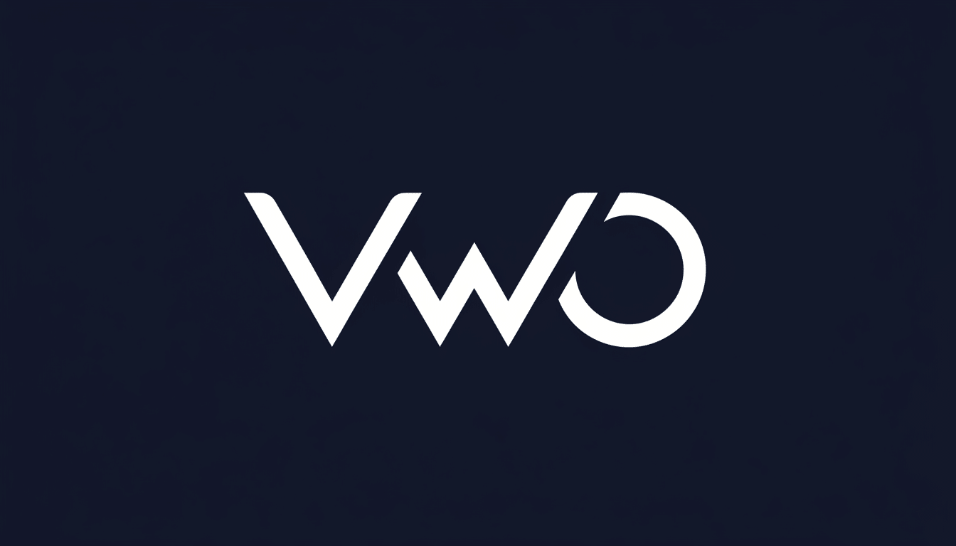 The letters VWO in a stylized white font on a dark blue background.