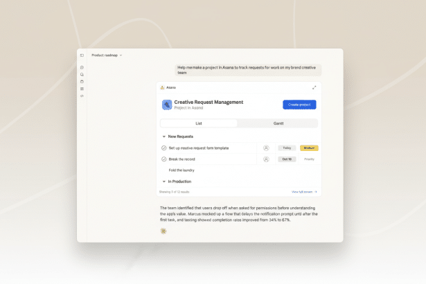 Anthropic logo and interactive Claude apps dashboard for workplace productivity