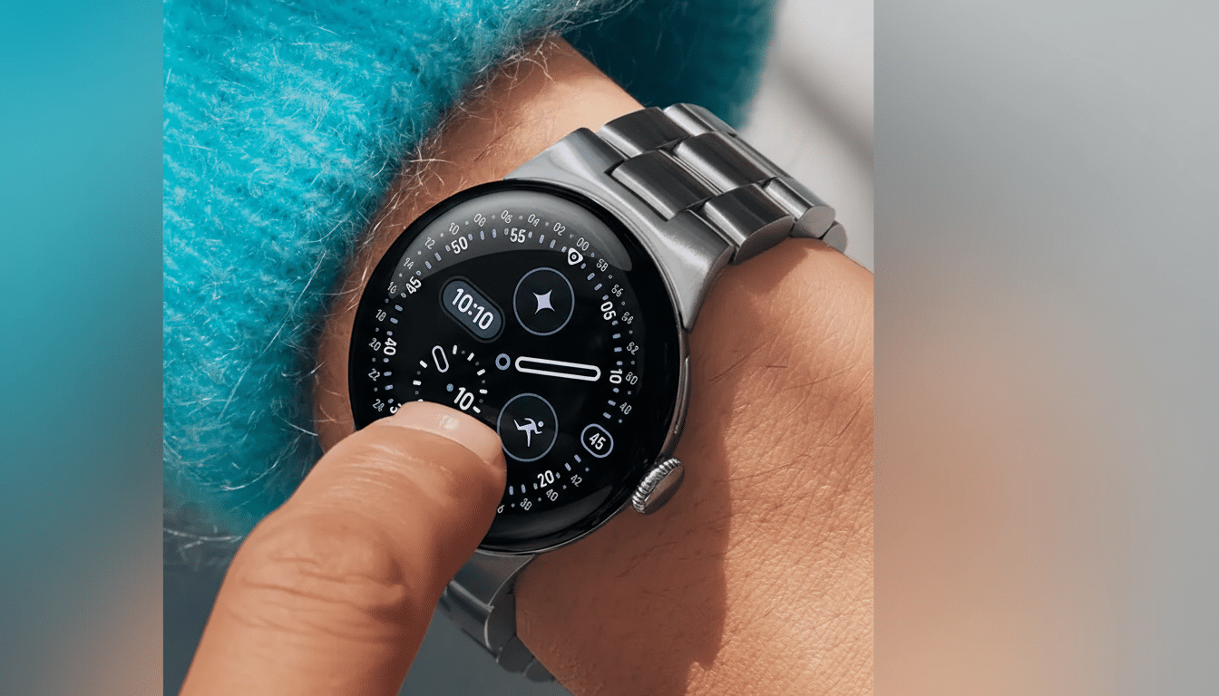 Google Pixel Watch displaying left-behind alerts on screen during testing