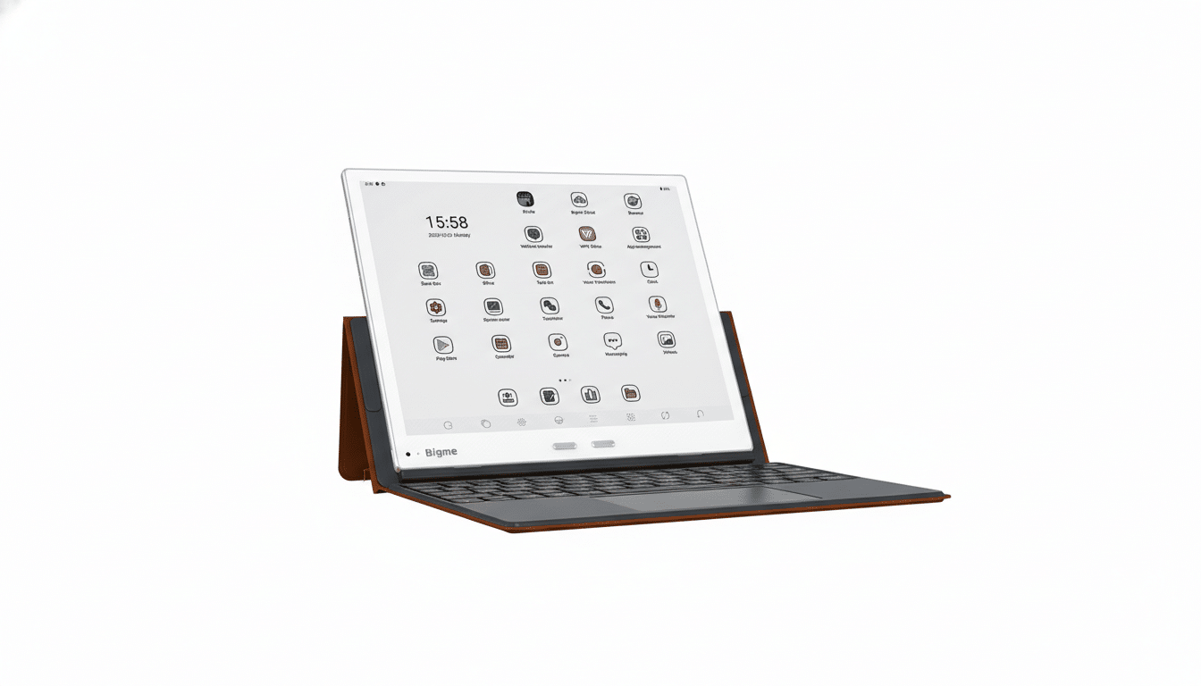 Bigme B10 color E Ink tablet positioned as a laptop alternative