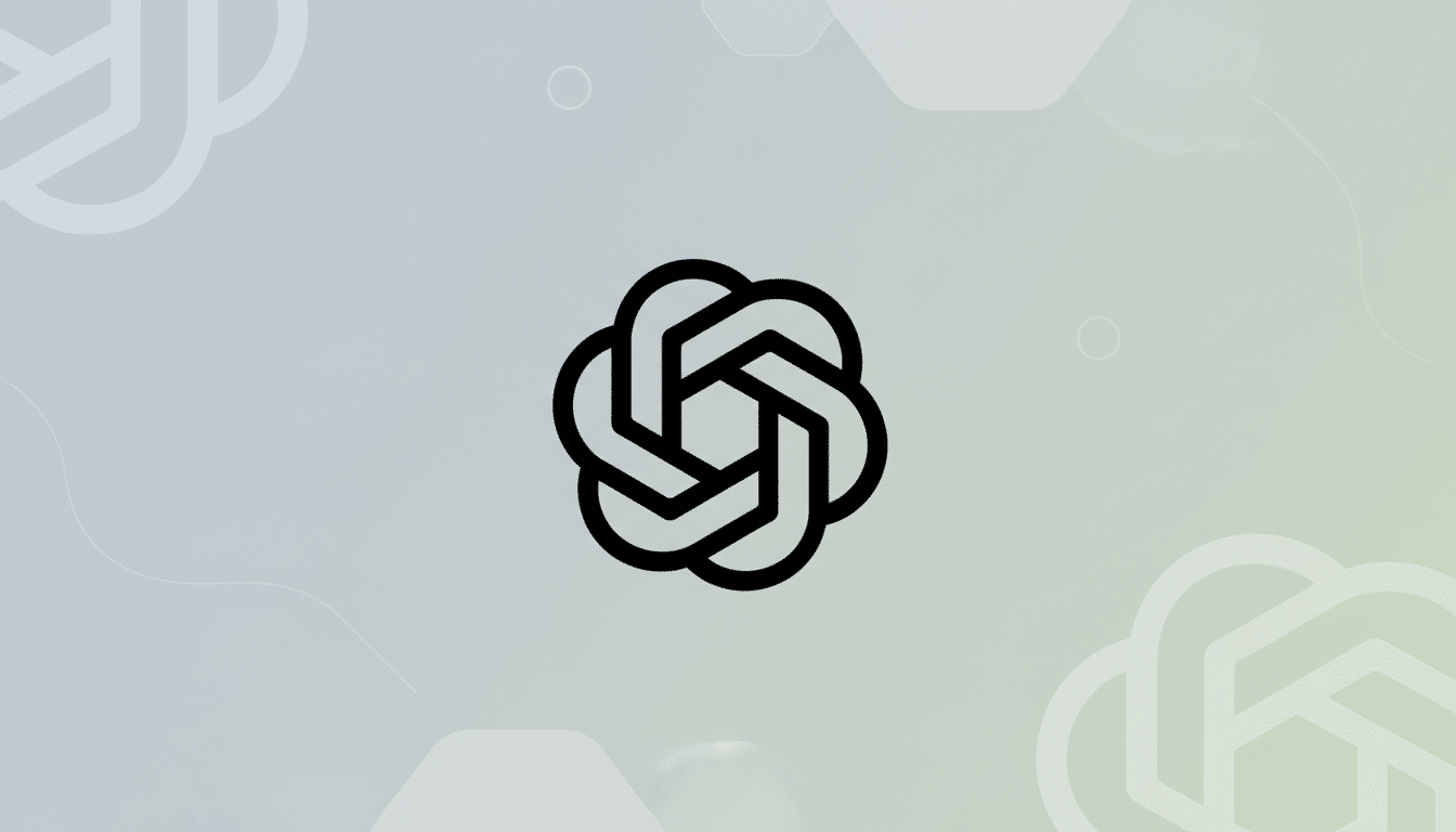 A black, stylized knot-like logo with six interconnected loops forming a hexagonal center, set against a professional flat design background with soft patterns and gradients.