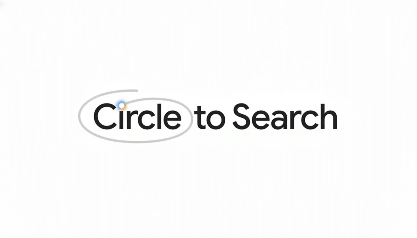 The Circle to Search logo on a white background, with a subtle circle animation around the word Circle.