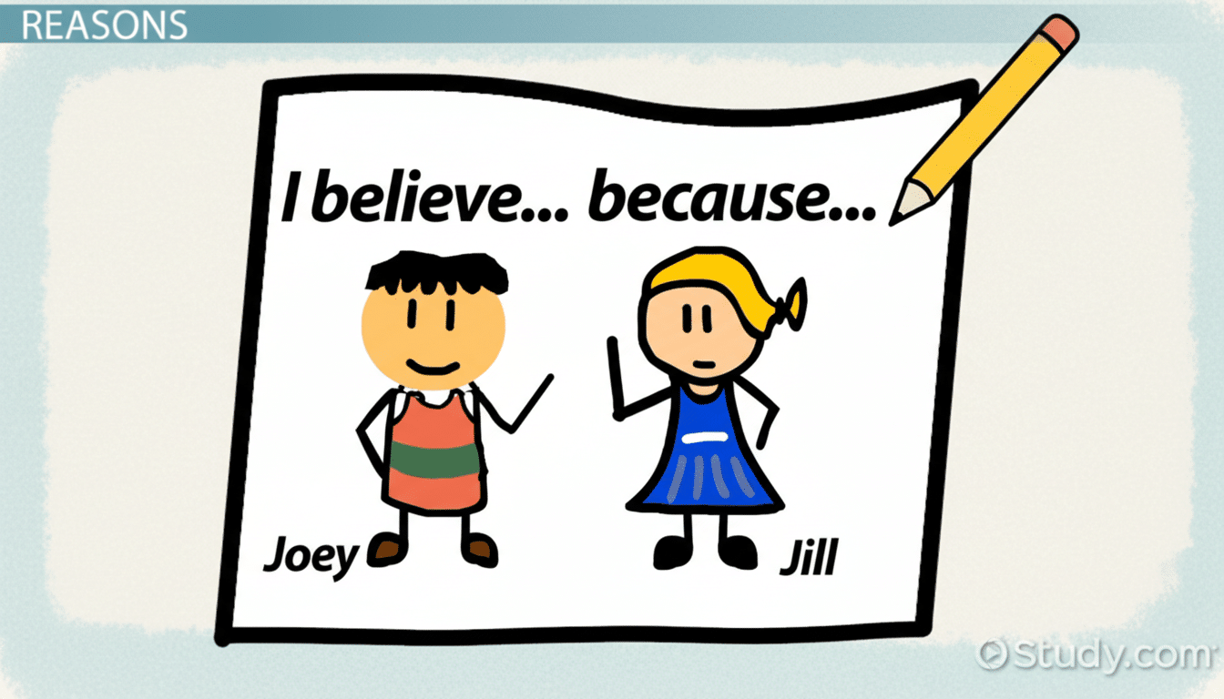 A cartoon image showing two figures, Joey and Jill, with the text I believe... because... written above them.