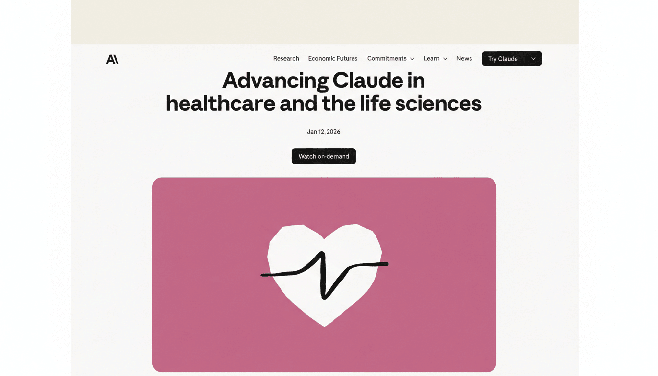Anthropic launches Claude AI for healthcare with medical tech and digital health icons