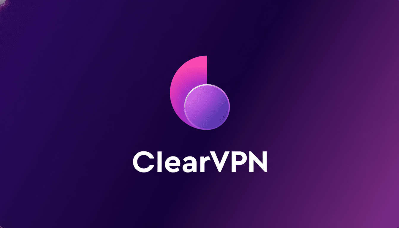 The ClearVPN logo and name are displayed on a purple gradient background.