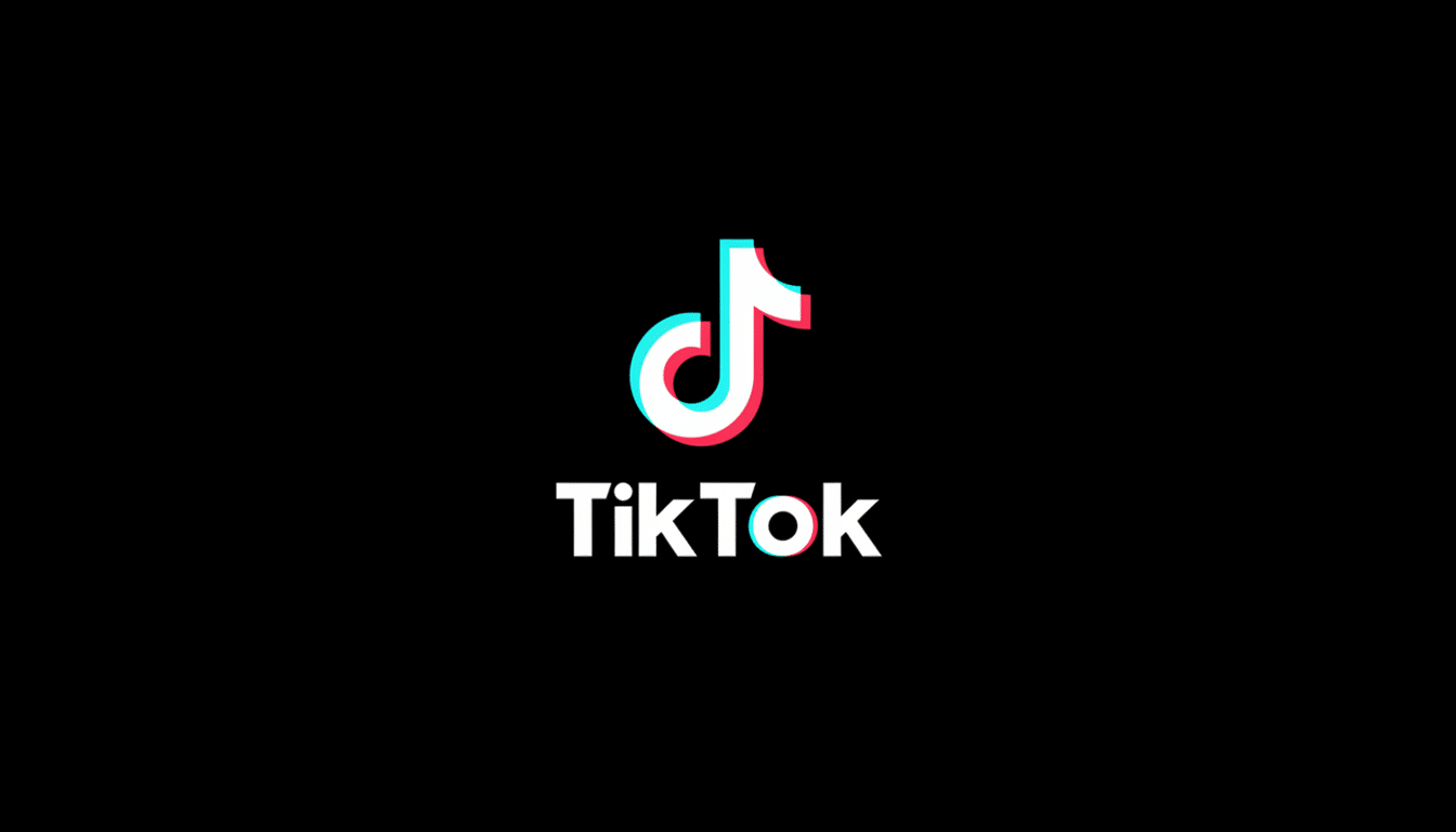 The TikTok logo, featuring a white musical note icon with cyan and magenta shadows, and the word TikTok in white text, all against a black background.