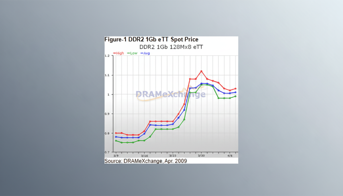 DDR4 memory price surge, RAM modules with upward trend arrow signaling 10% rise