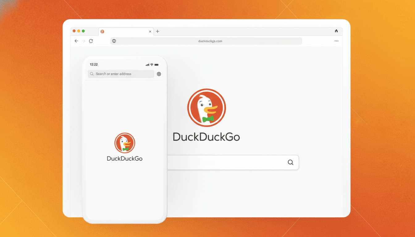 DuckDuckGo search error screen with troubleshooting tips and fixes