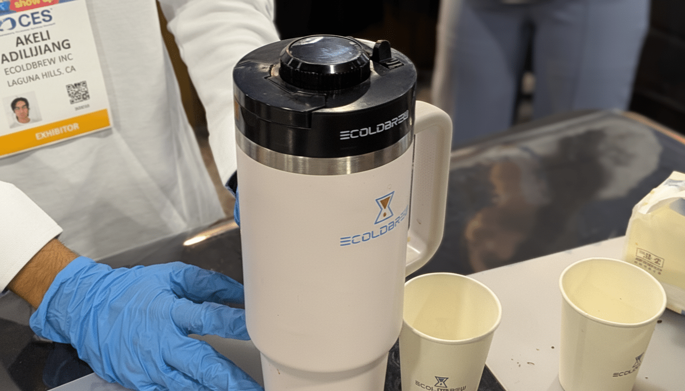 Ecoldbrew CES Thermos Topper brews coffee in 5 minutes
