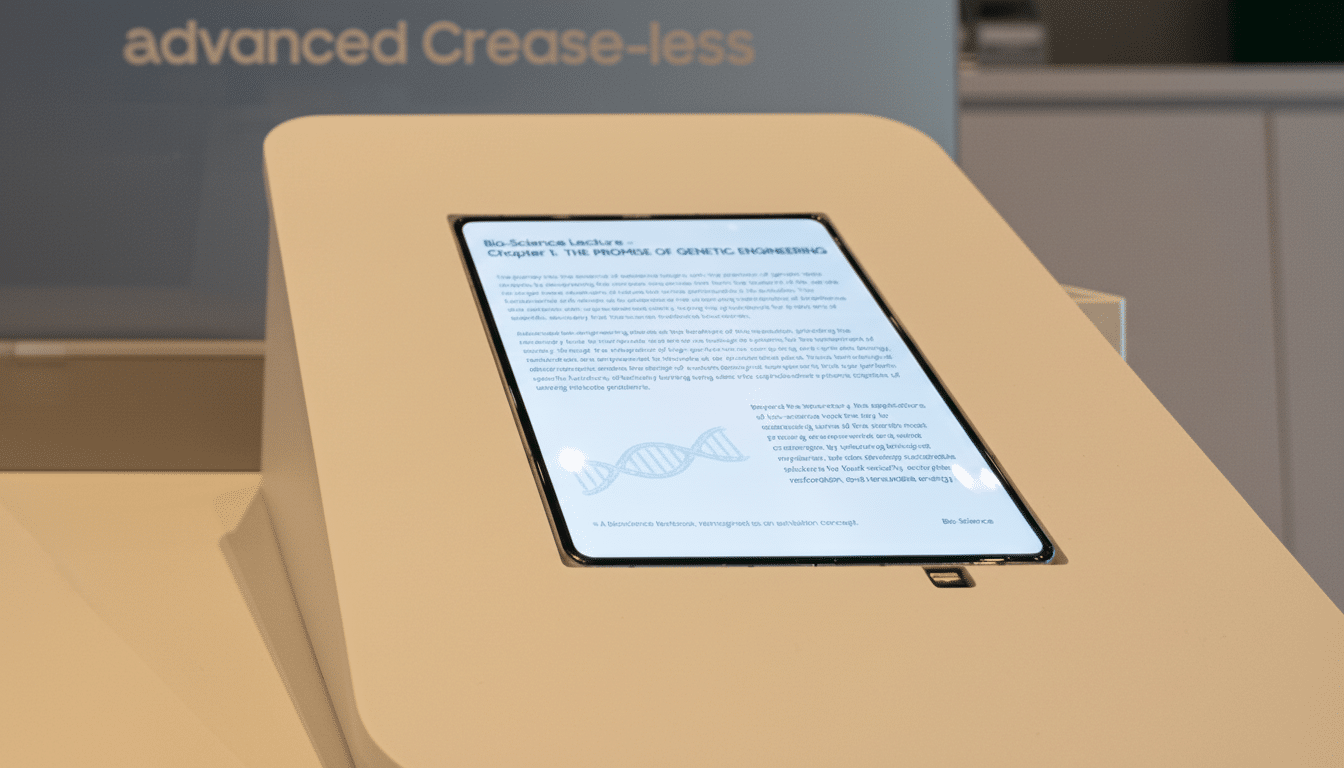 Samsung creaseless OLED display at CES, challenging the rumored foldable iPhone