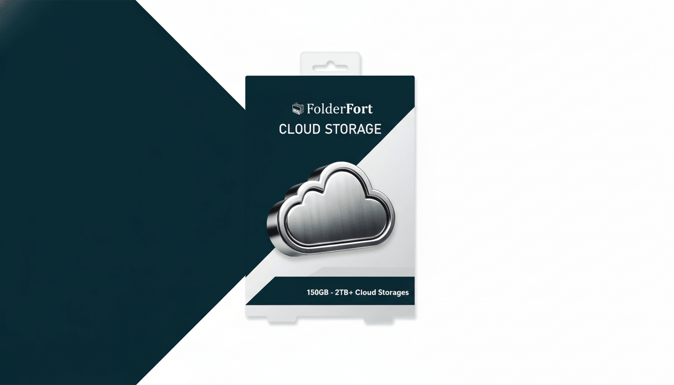 General FolderFort browser-ready cloud storage with web window, cloud and folder icons