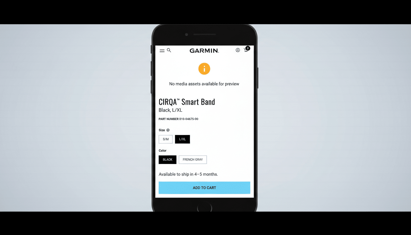 Garmin Cirqa smart band revealed by accidental product listing