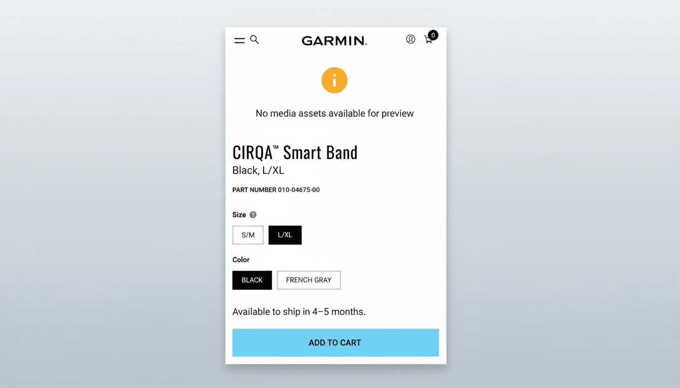 Garmin accidentally lists Cirqa Smart Band fitness tracker online