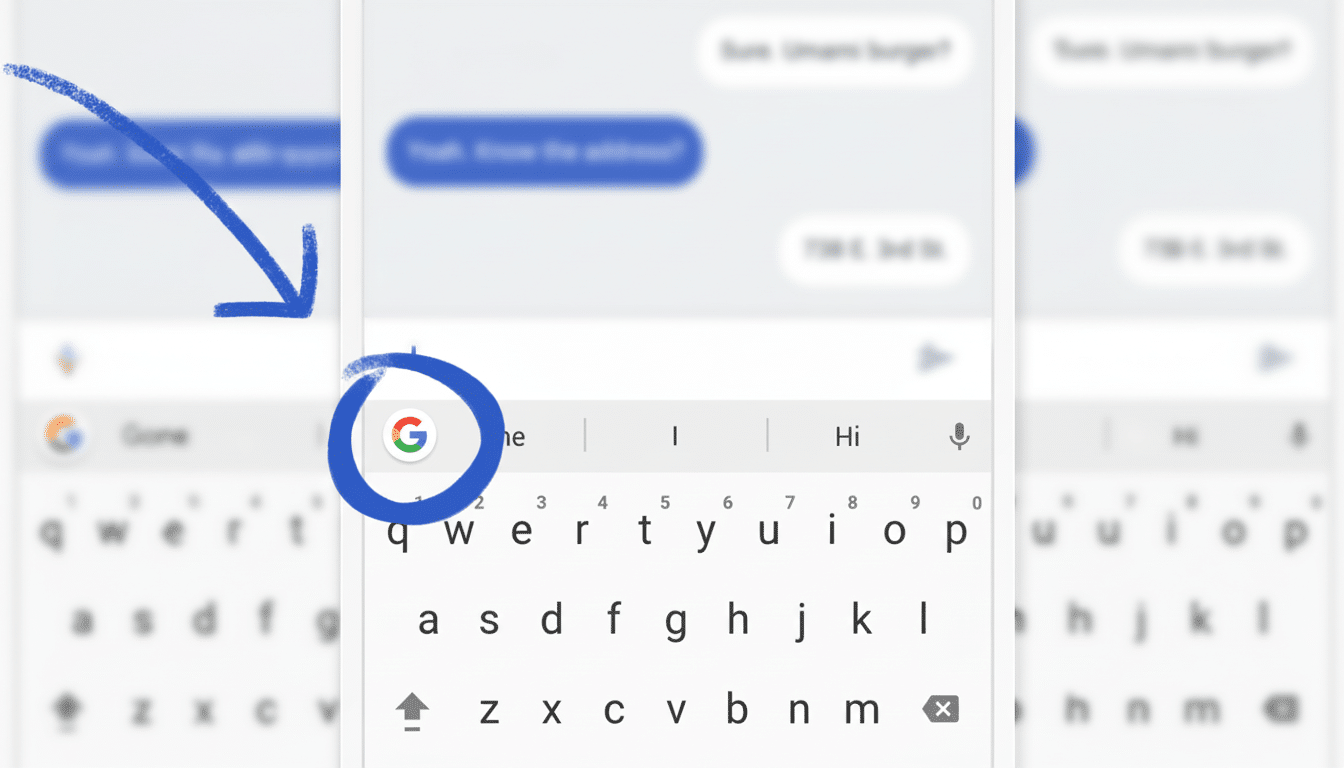 Google Gboard keyboard on Android phone with glide typing, voice input, and emoji search