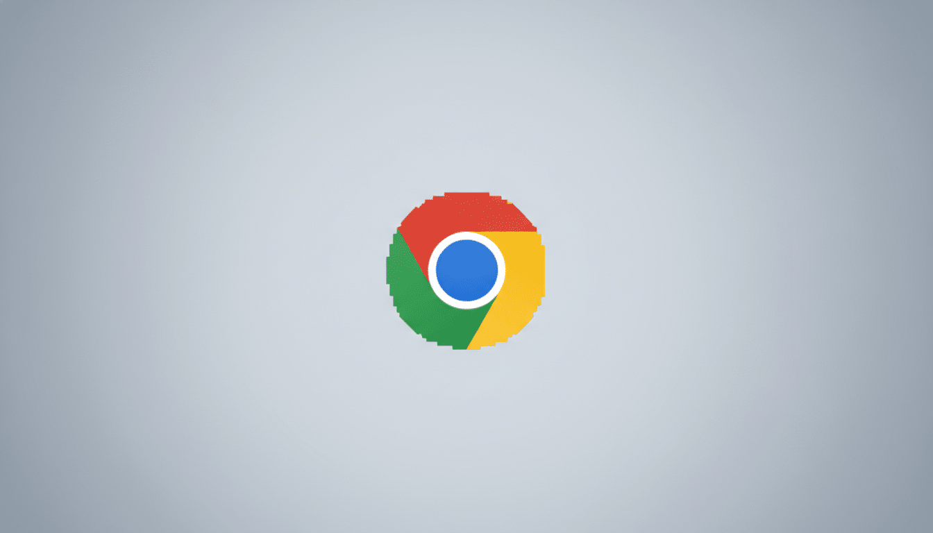 The Google Chrome logo, a colorful circle with red, yellow, and green segments surrounding a blue circle, centered on a light gray background.
