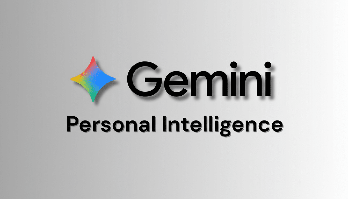 Google Gemini Personal Intelligence beta launch with logo and AI assistant interface