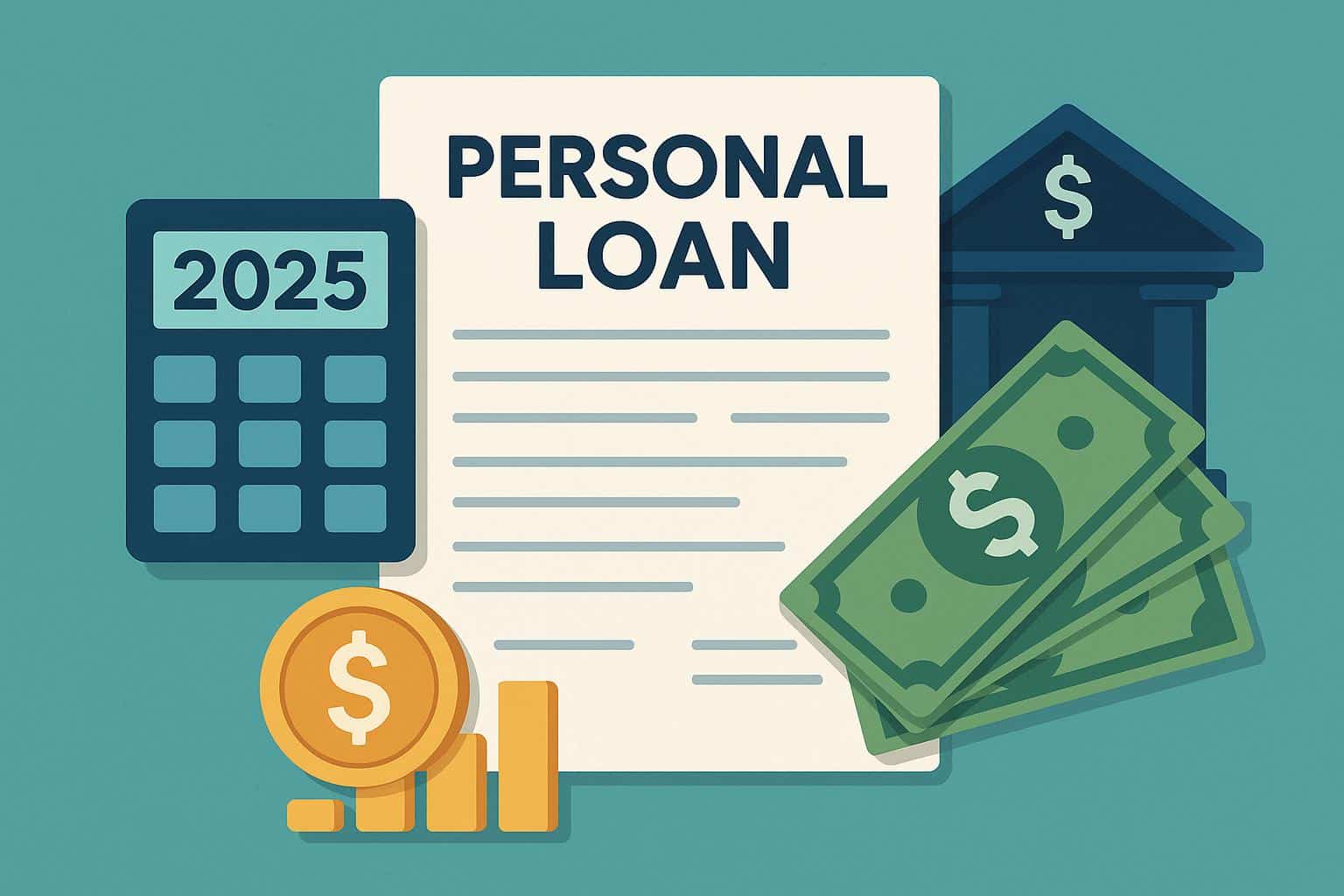 Personal loan application documents and calculator on a desk, representing financial planning