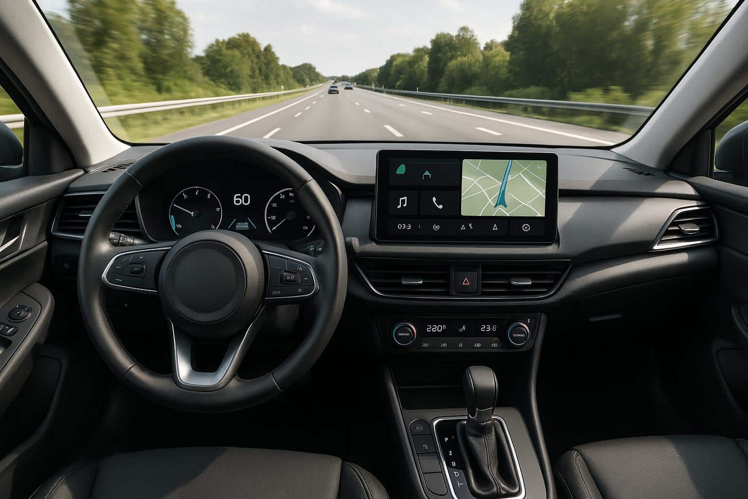 Modern car dashboard highlighting advanced driving features and user-friendly controls