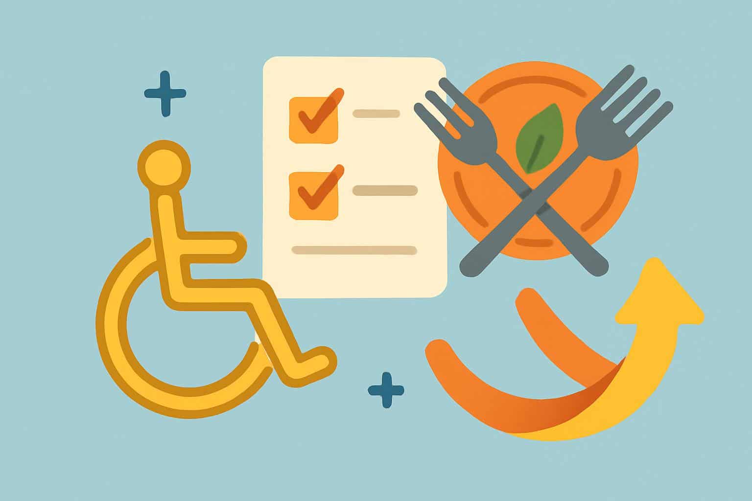 Wheelchair-accessible ramp at building entrance illustrating facilities for special requirements