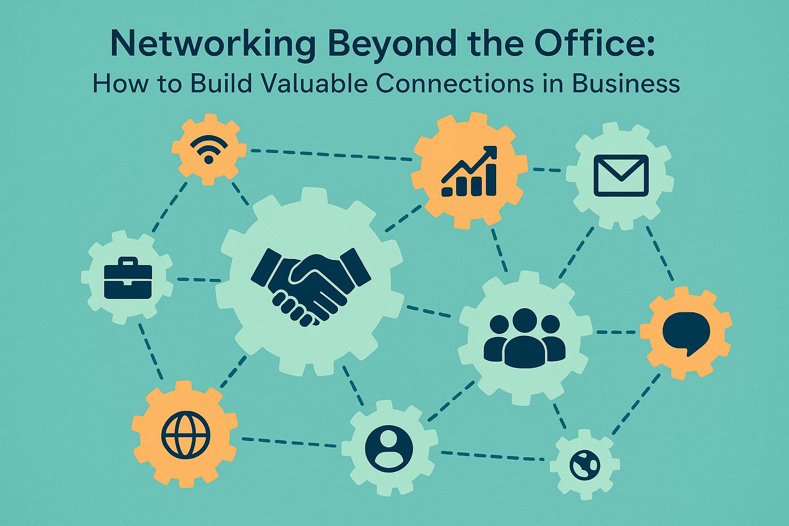 Business professionals engaging in networking outside traditional office settings for connections