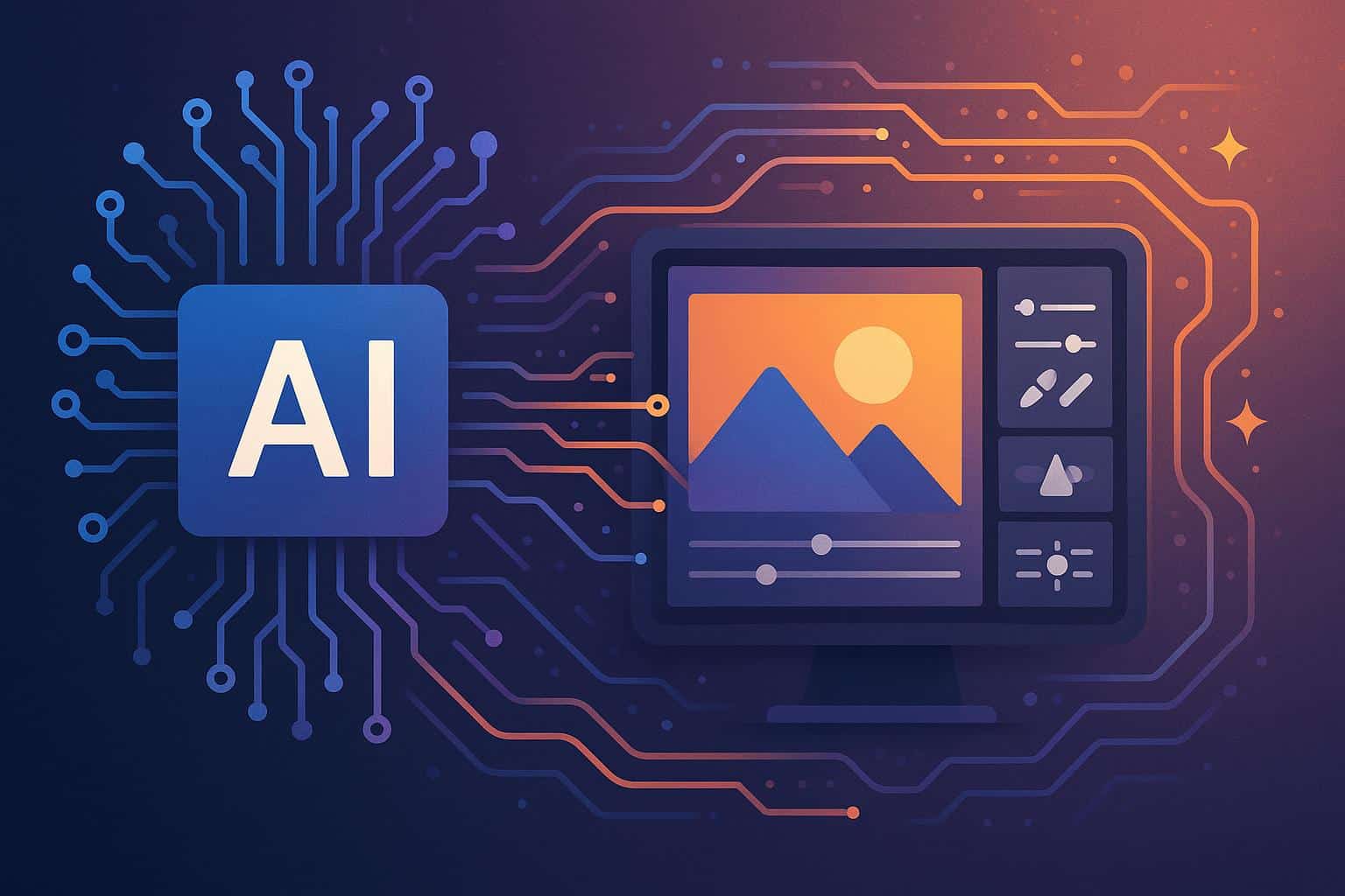 Artificial intelligence software editing digital photos for advanced visual content creation