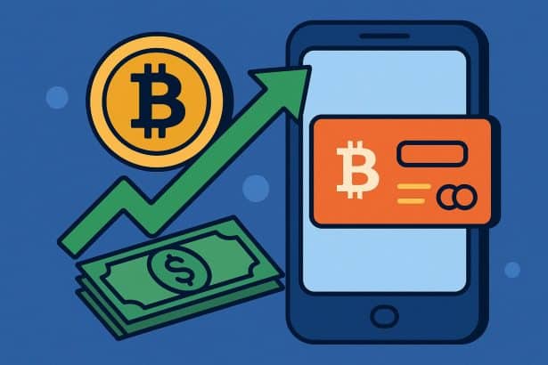 Prepaid crypto card enabling instant Bitcoin purchase online with secure transaction interface