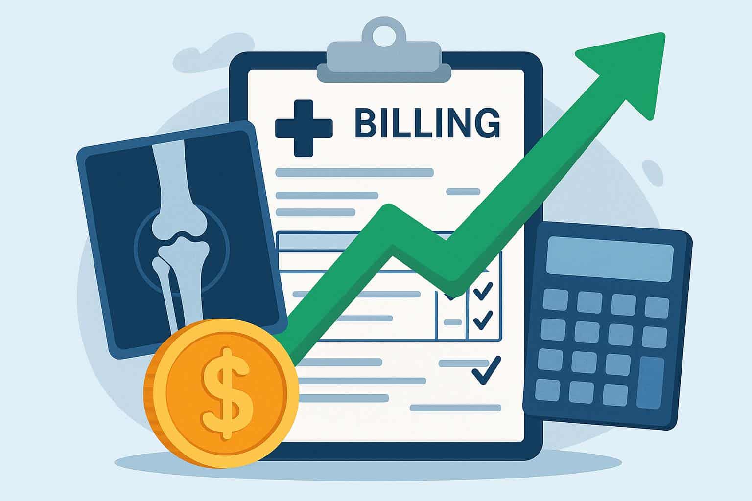 Orthopedic billing software dashboard increasing medical practice revenue and financial growth