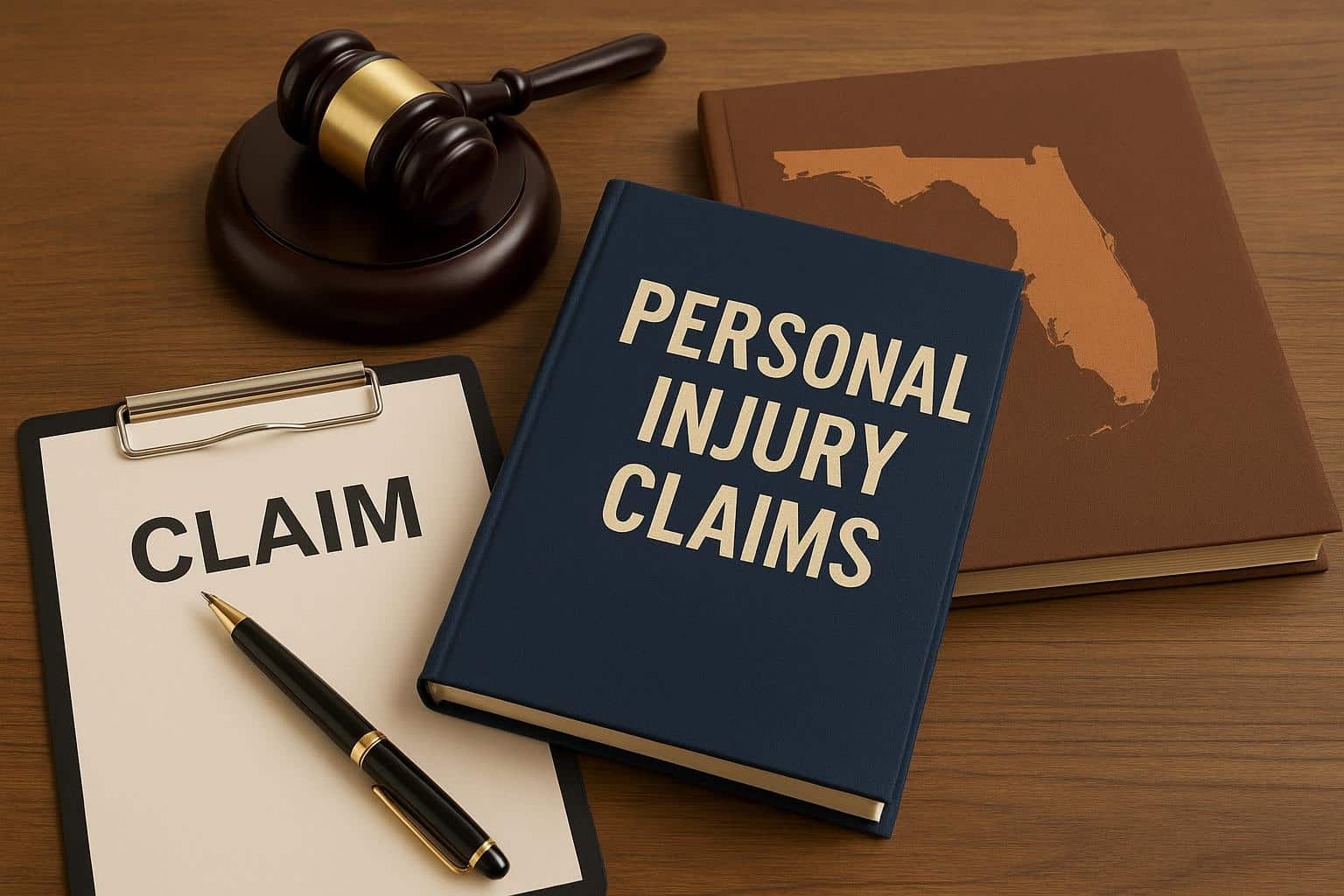 Gavel and legal documents representing personal injury claims process in Florida law